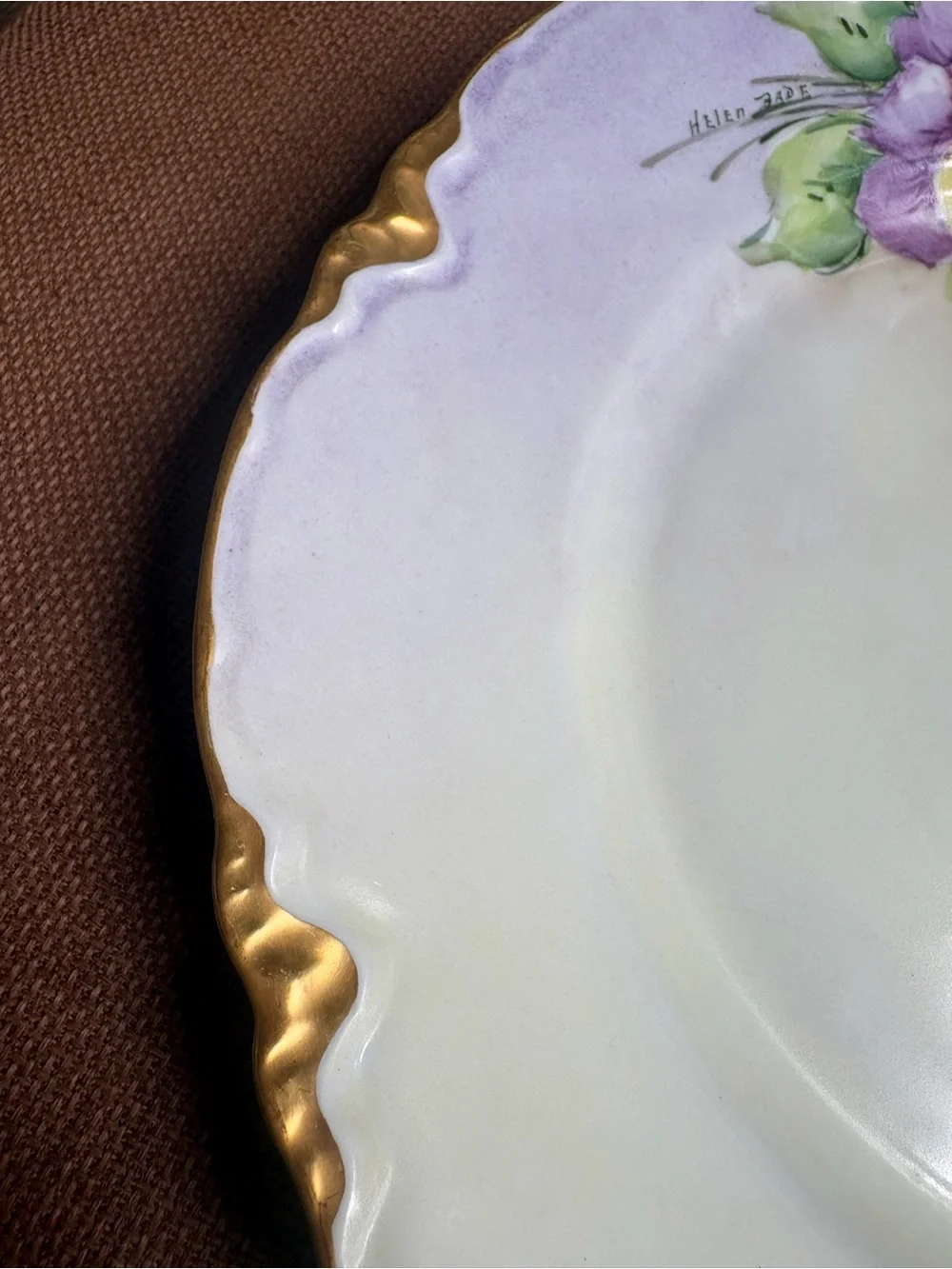 Antique Hutschenreuther Selb Bavaria Hand Painted Floral Plate Artist Signed